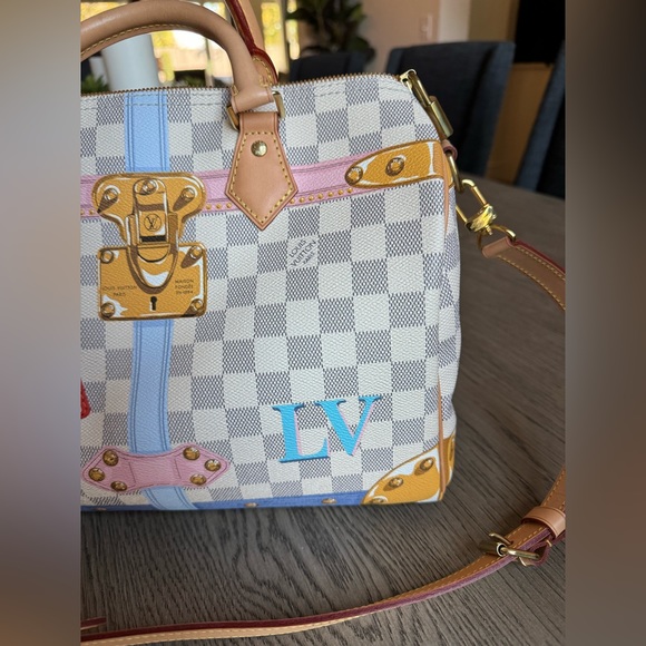 Louis Vuitton Damier Azur Canvas Summer Trunks Speedy Bandouliere - Picture 3 of 7